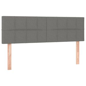 vidaXL Hoofdborden 144x5x78/88 cm stof donkergrijs