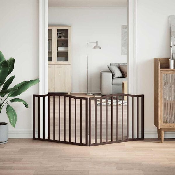 vidaXL Hondenhek inklapbaar 2 panelen 160cm populierenhout bruin eiken