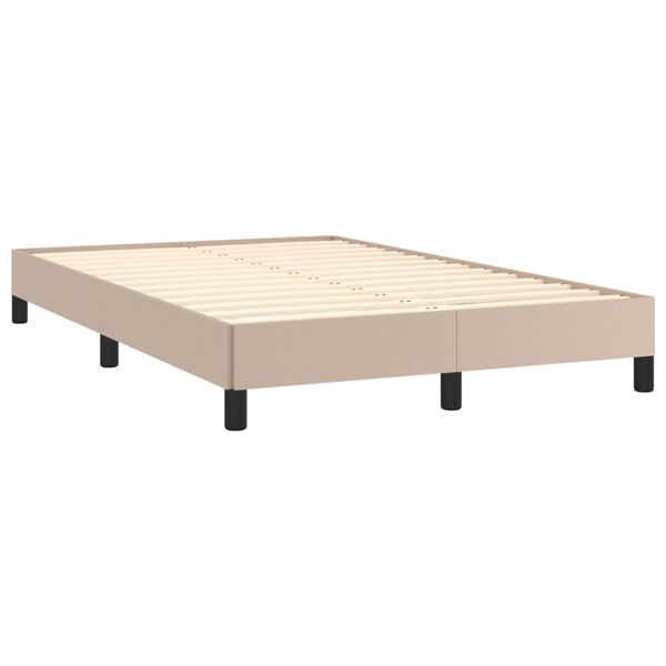 vidaXL Boxspring met matras kunstleer cappuccinokleurig 120x190 cm