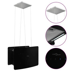 vidaXL Afzuigkap hangend met aanraaksensor LCD gehard glas