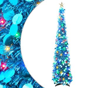 vidaXL Pop-up LED-kerstboom met ster 120 cm 50 LED's PET Blauw
