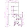 vidaXL Hoge kast met lade Oudhout 69,5 x 34 x 180 cm Bewerkt hout