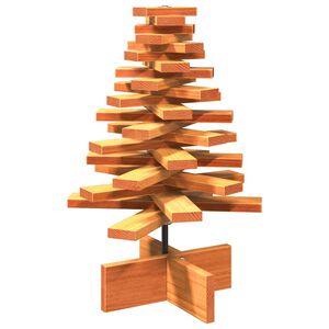 vidaXL Kerstdecoratie kerstboom 60 cm massief grenenhout wasbruin