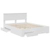 vidaXL Bedframe met hoofdeinde met lade Wit 150 x 200 cm Bewerkt hout