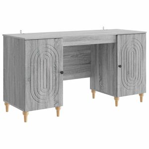vidaXL Bureau Grijs sonoma 142,5 x 50 x 75 cm Bewerkt hout
