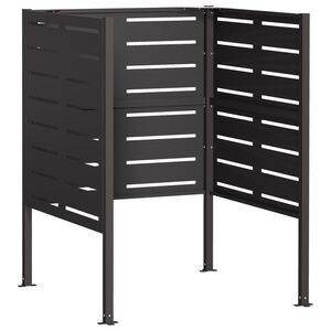 vidaXL Afvalcontainer scherm 85 x 85 x 113 cm Staal Zwart