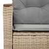 vidaXL Tuinbank 2-zits met kussens poly rattan beige