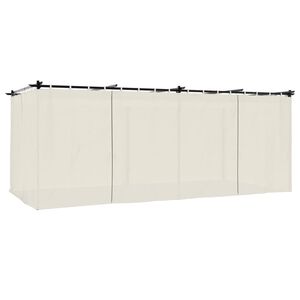 vidaXL Prieel met gordijnen 6x3 m staal cr&egrave;mekleurig