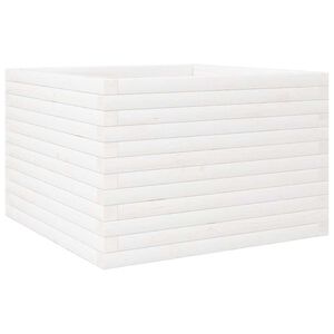 vidaXL Plantenbak 70x70x46 cm massief grenenhout wit