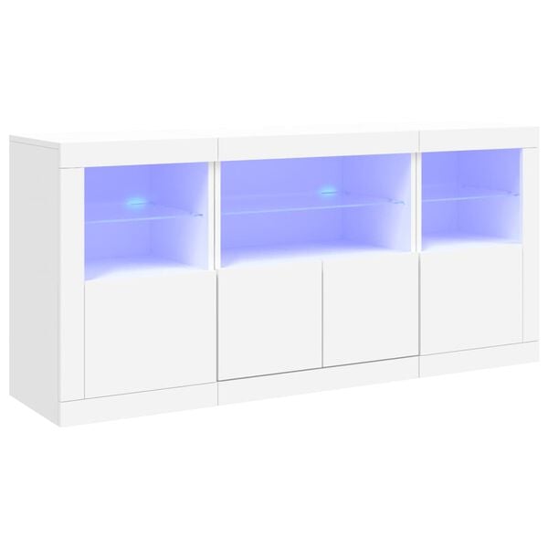 vidaXL Dressoir met LED-verlichting 142,5x37x67 cm wit