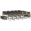 vidaXL 15-delige Tuinset met kussens poly rattan grijs
