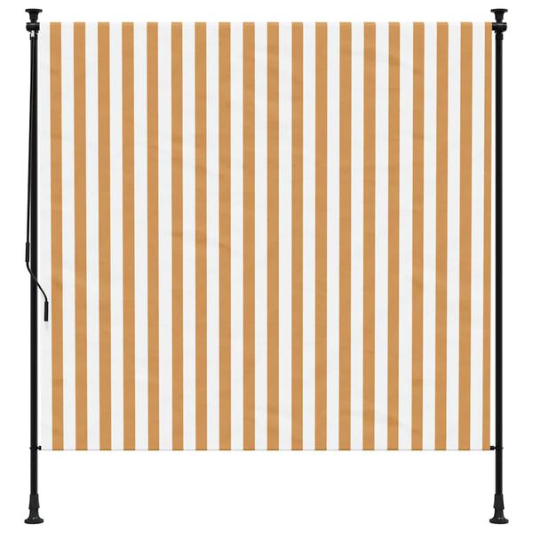 vidaXL Rolgordijn voor buiten 200x270 cm stof en staal oranje en wit