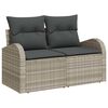 vidaXL Tuin Sofa Set met kussen met opslag 5 pcs Lichtgrijs Poly riet