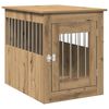 vidaXL Hondenbench 55x75x65 cm bewerkt hout artisanaal eikenkleurig