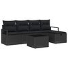 vidaXL Bankstel 6 st 5-Aantal zitplaatsen Zwart poly rattan