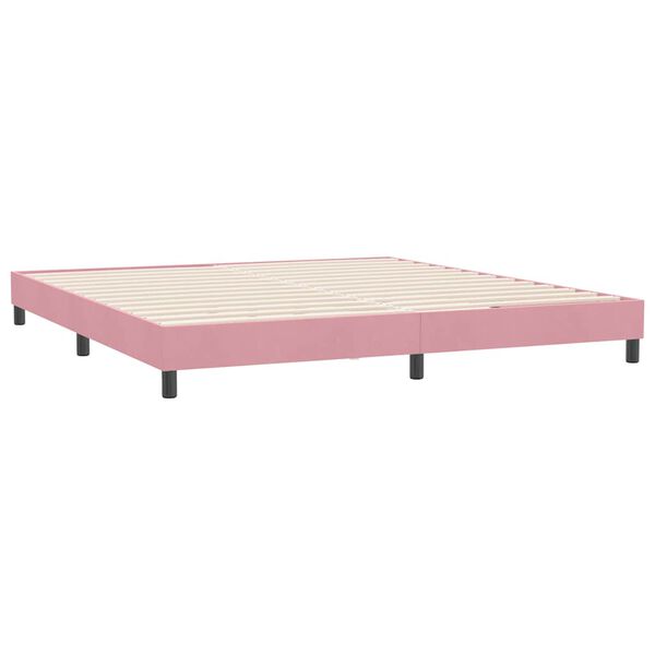 vidaXL Boxspringbed zonder matras 180x220 cm fluweel roze