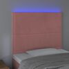 vidaXL Hoofdbord LED 90x5x118/128 cm fluweel roze