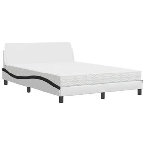 vidaXL Bed met matras "Dover" kunstleer zwart en wit 120x200 cm