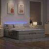 vidaXL Ottoman bed met matrassen en LED's 200x200cm stof taupe
