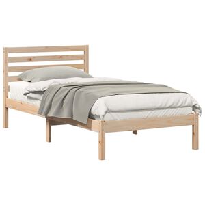 vidaXL Bedframe met hoofdeinde Bruin 90 x 190 cm Massief grenenhout
