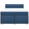 vidaXL Boxspring met matras stof blauw 140x190 cm