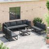 vidaXL Tuin Sofa Set met kussen 9 pcs Zwart Aluminium