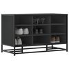 vidaXL Schoenenbank 84x40x53,5 cm bewerkt hout en metaal zwart