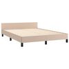 vidaXL Bedframe met hoofdbord kunstleer cappucinnokleurig 140x190 cm