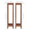 vidaXL Plantenstandaards 2 st 25x25x100 cm massief teakhout