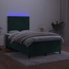 vidaXL Boxspring met matras en LED fluweel donkergroen 120x200 cm