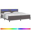 vidaXL Boxspringbed met hoofdeinde Grijs 200 x 200 cm Kunstleer