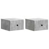 vidaXL Wandbeugel Bedkast met lade 2 pcs Betongrijs 34,5 x 33 x 20 cm