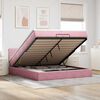 vidaXL Ottoman bed met matras 200x200 cm fluweel roze