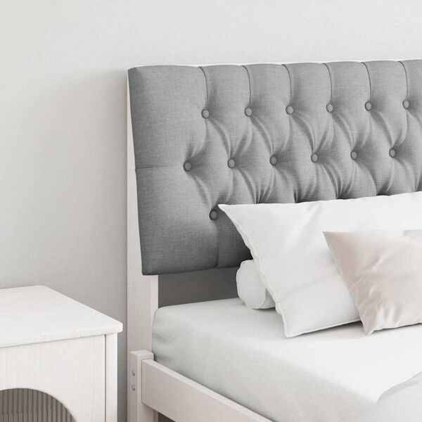 vidaXL Gestoffeerd hoofdbord Lichtgrijs 200 cm Massief grenenhout