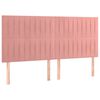 vidaXL Boxspring met matras en LED fluweel roze 200x200 cm