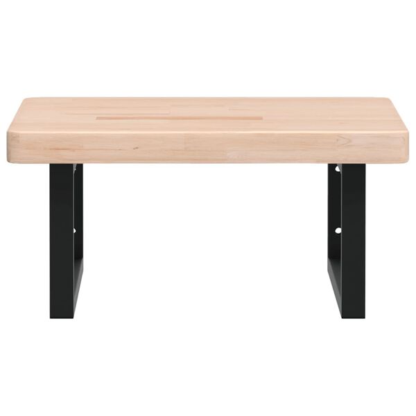 vidaXL Badkamer wandschap staal en massief eikenhout