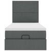 vidaXL Ottoman bed met matras en LED's 90x190cm stof donkergrijs