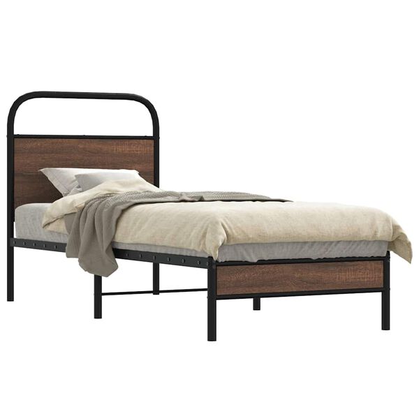 vidaXL Bedframe zonder matras bewerkt hout bruin eikenkleur 80x200 cm