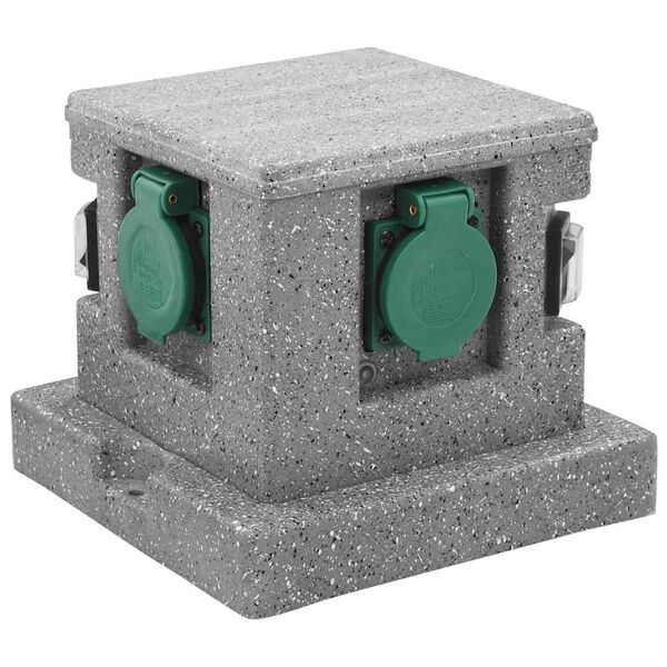 vidaXL Buitenstopcontact met schemeringssensor kunststof