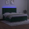 vidaXL Boxspring met matras en LED fluweel donkergroen 180x200 cm