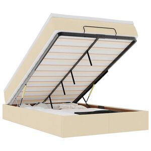 vidaXL Ottoman bed met matras 120x200cm stof cr&egrave;mekleurig