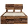 vidaXL Bedframe met hoofdeinde Oudhout 135 x 190 cm Massief grenenhout