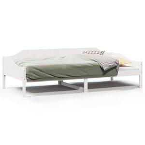 vidaXL Bedframe zonder matras massief grenenhout wit 90x200 cm
