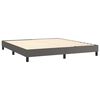 vidaXL Boxspring met matras en LED kunstleer grijs 180x200 cm