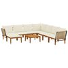 vidaXL 9 st Massief acaciahout & touw Naturel
