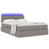 vidaXL Opbergbed met LED met matras met LED Taupe 140 x 200 cm Stof