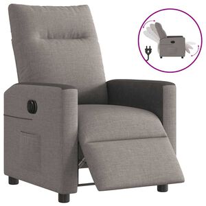 vidaXL Fauteuil verstelbaar elektrisch stof taupe