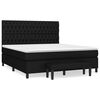 vidaXL Boxspring met matras stof zwart 180x200 cm