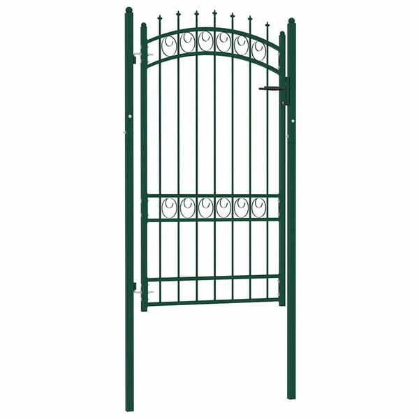 vidaXL Poort met speerpunten 103x134,5 cm staal groen