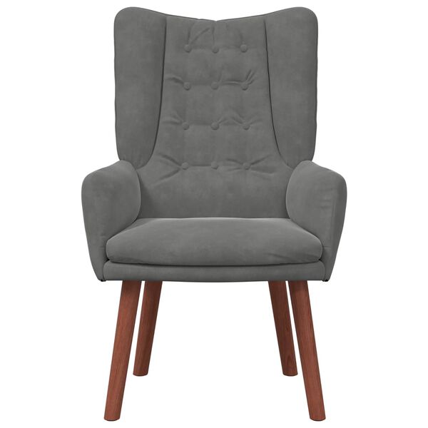 vidaXL Fauteuil Donkergrijs 63 x 67 x 94 cm Fluweel